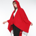 Vente chaude Femmes Capuche Cape Glands Châle Écharpe avec Wrap Pull Pull Cape